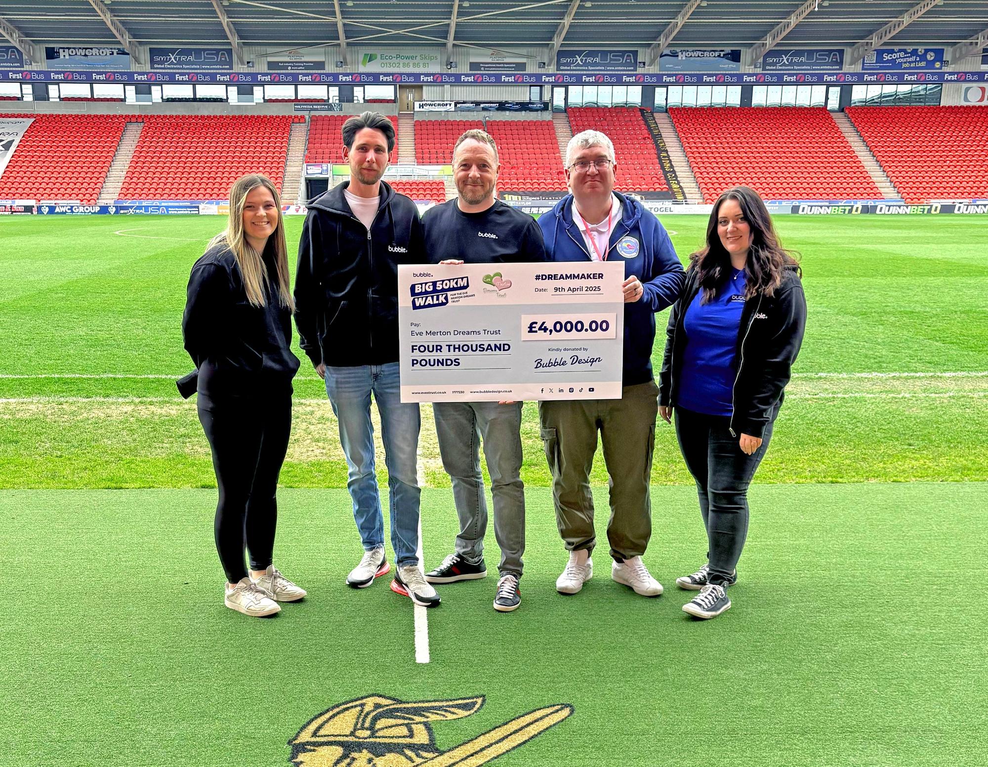 Retford design agency raises £4,000 for The Eve Merton Dreams Trust ...