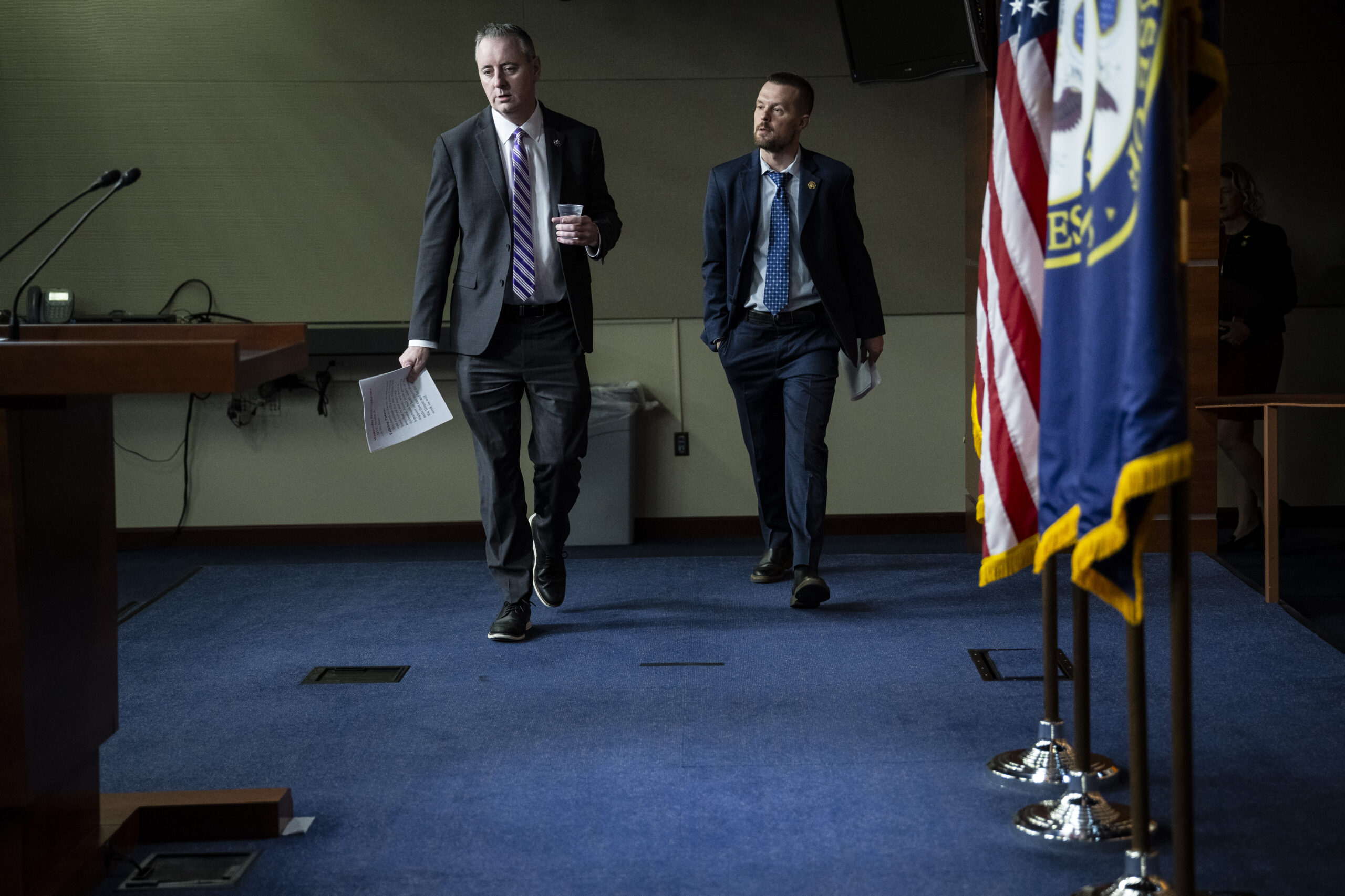 Jared Golden (D-ME) arrives for a press conference
