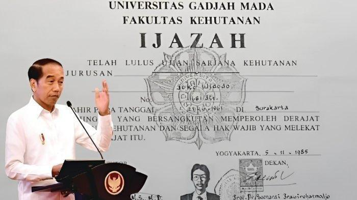 ISU IJAZAH PALSU JOKOWI - Presiden RI ke-7 Joko Widodo (Jokowi) kembali diterpa tudingan ijazah palsu. (Twitter, Canva via Sripoku.com)