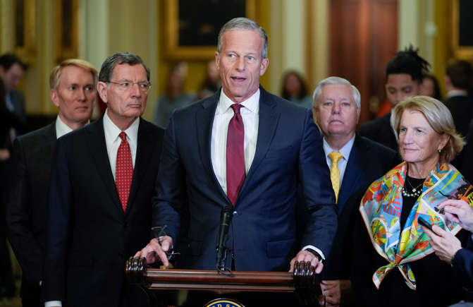 John Thune during a press conference John Thune during a press conference
