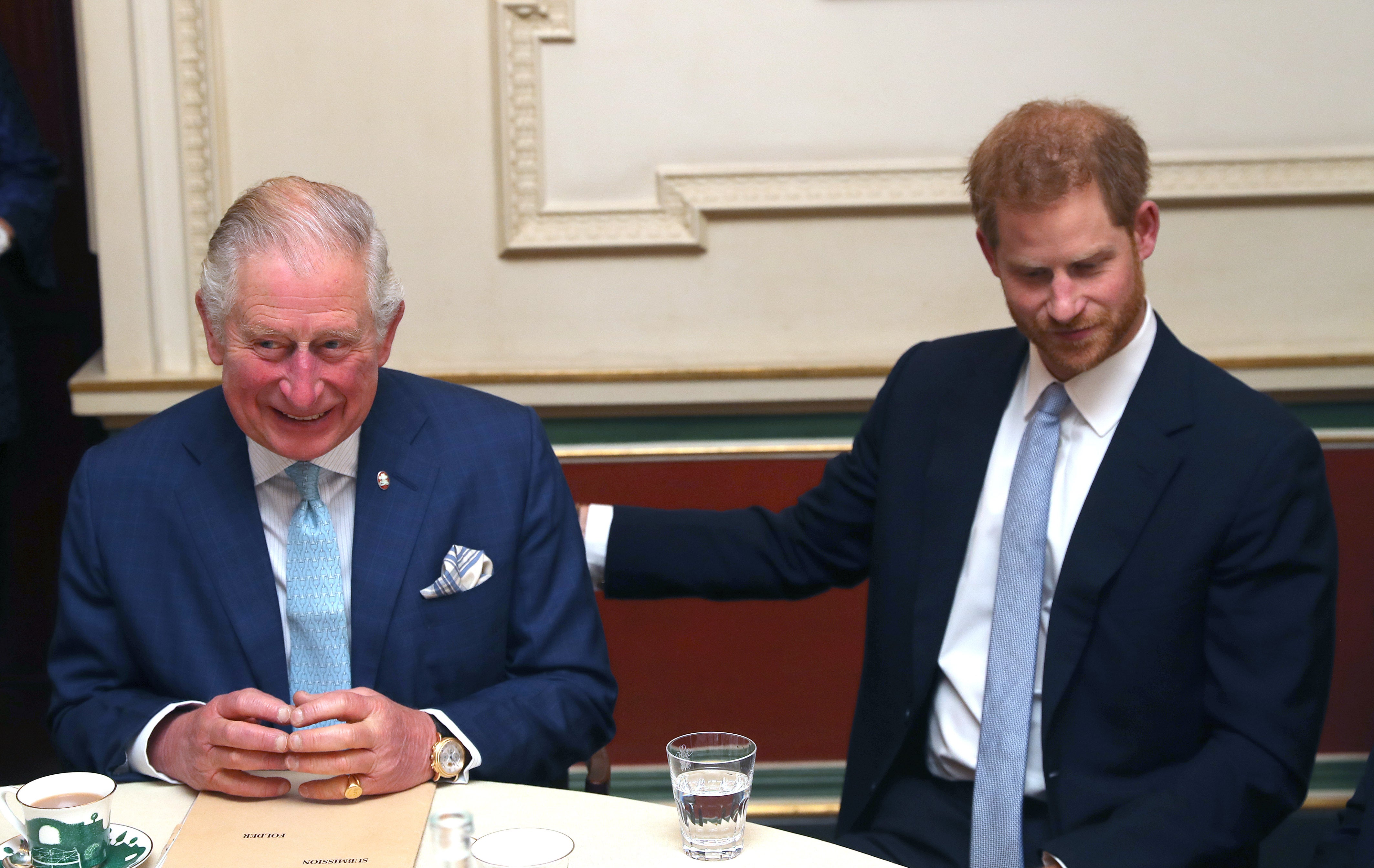 Charles and Harry during a discussion about violent youth crime at a forum at Clarence House in 2018 (Steve Parsons/PA) (PA Archive)