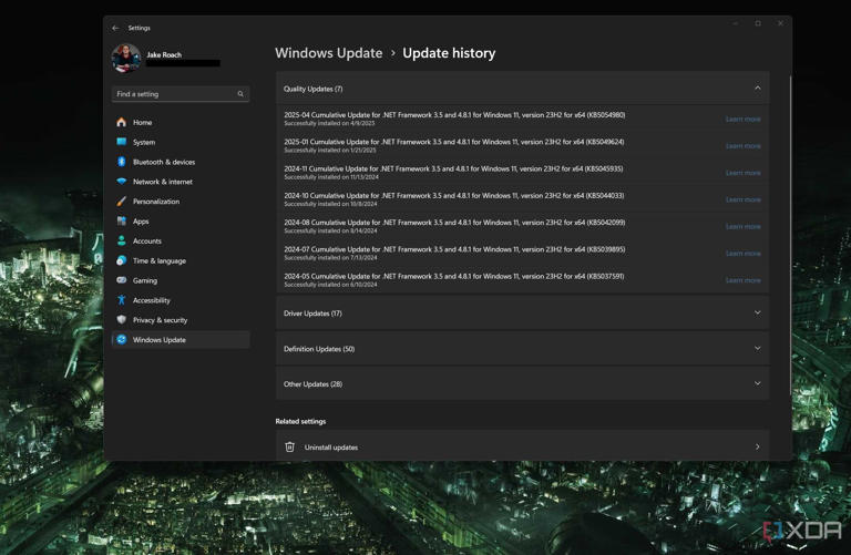 Optional updates in Windows 11. 