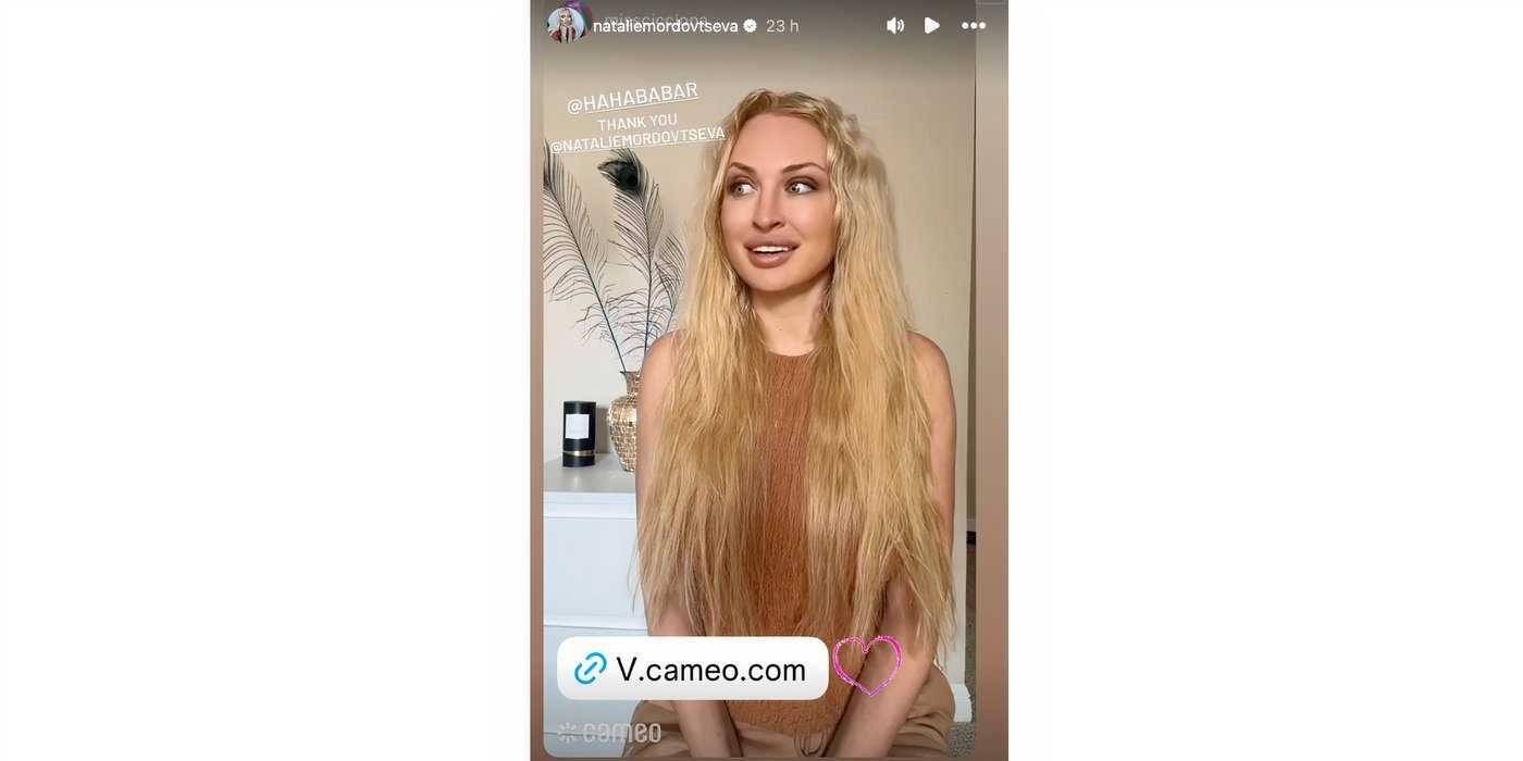 Natalie Mordovtseva in 90 Day Fiance on Instagram Stories