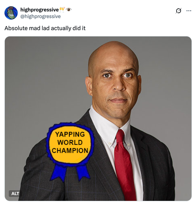 The 21 Absolute Funniest Memes About Cory Booker's 25-Hour Speech