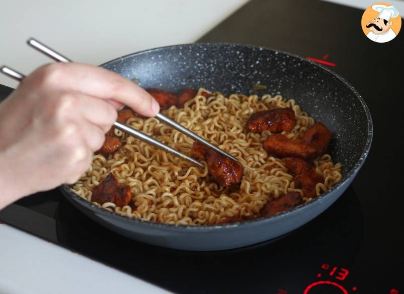 Wie kocht man buldak habanero limetten nudeln, rezept mit mariniertem huhn!