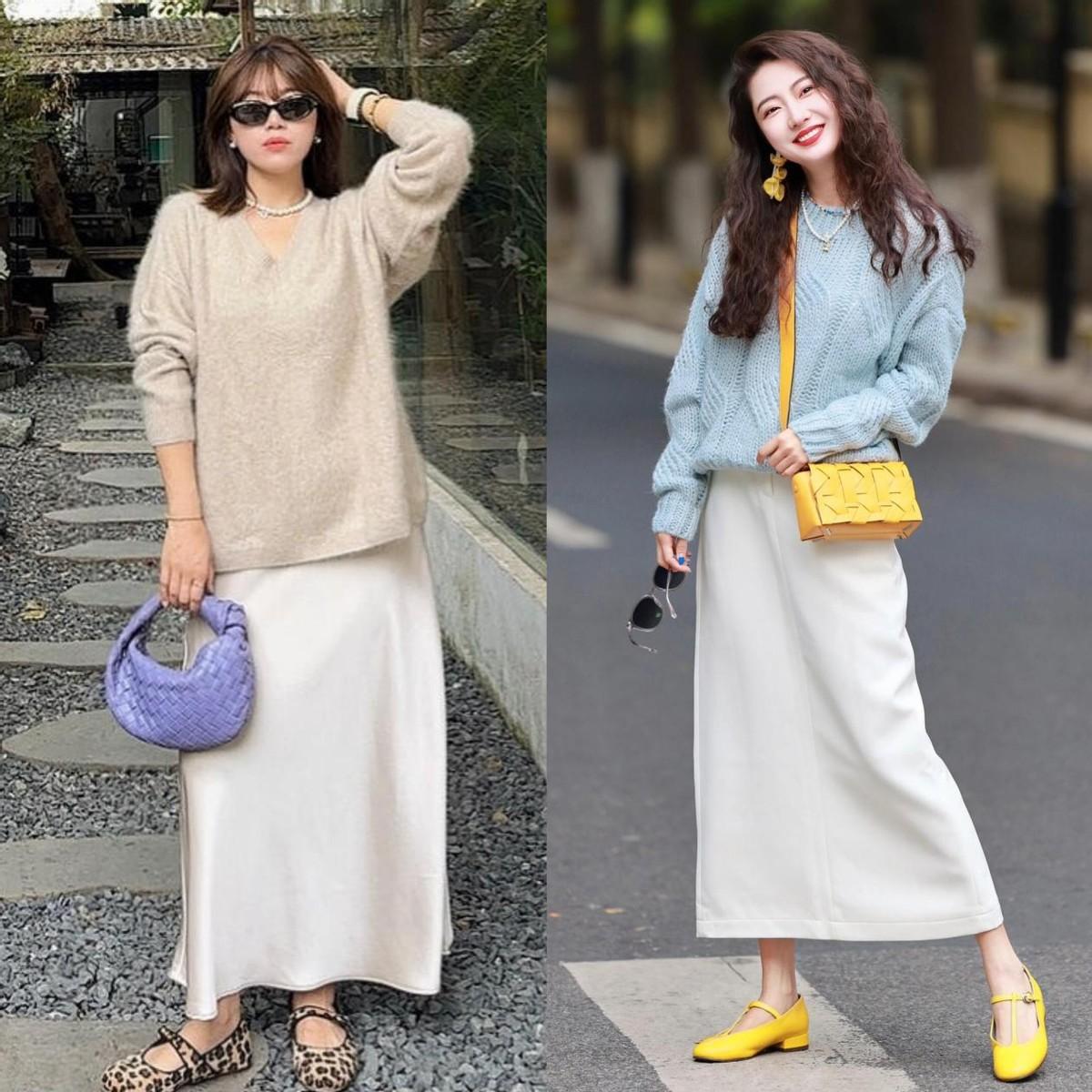 春天的裙子可以穿长一点，优雅高级，40+女生怎么穿都好看