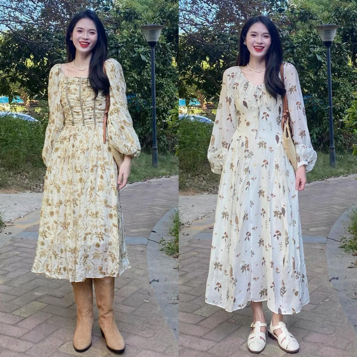 春天的裙子可以穿长一点，优雅高级，40+女生怎么穿都好看