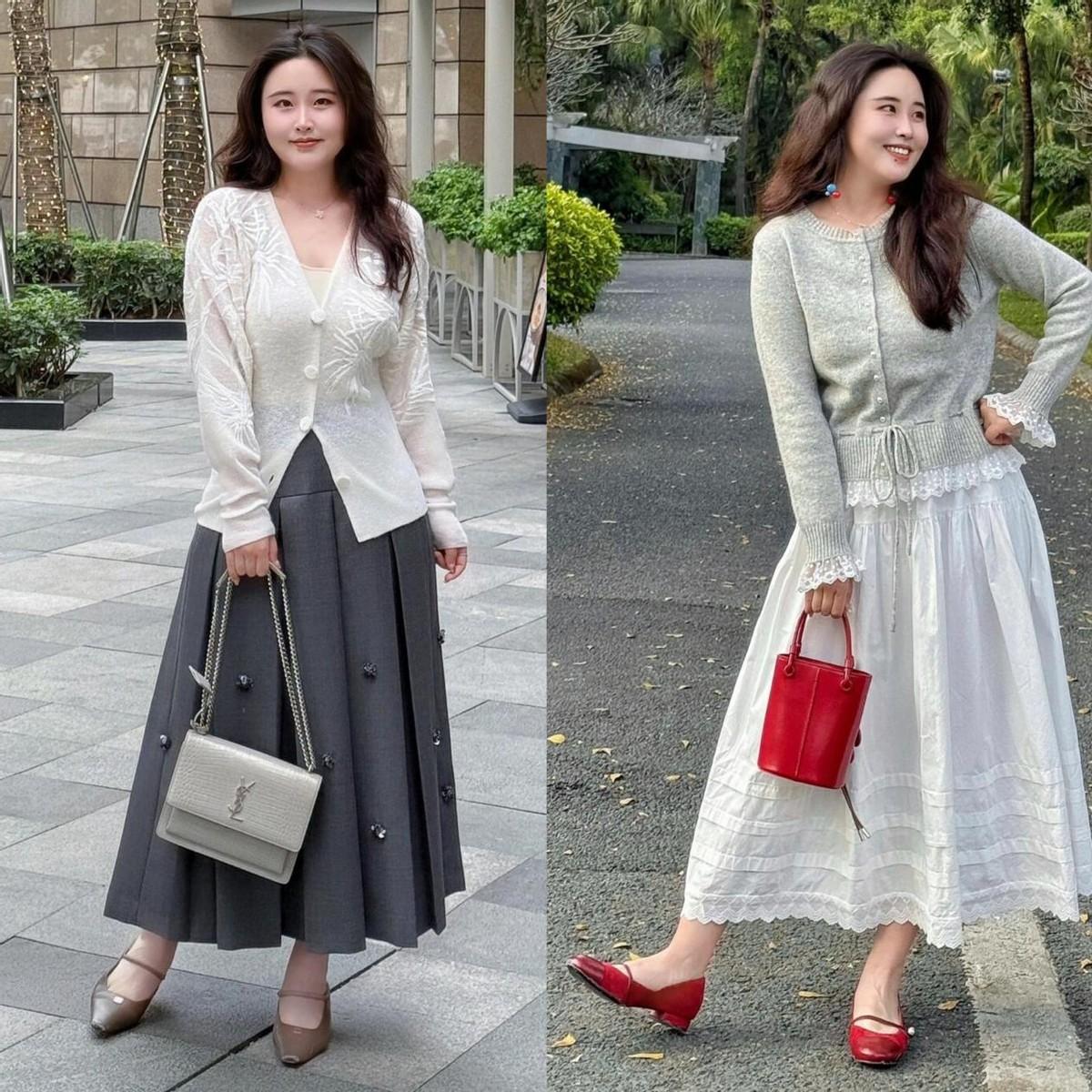 春天的裙子可以穿长一点，优雅高级，40+女生怎么穿都好看