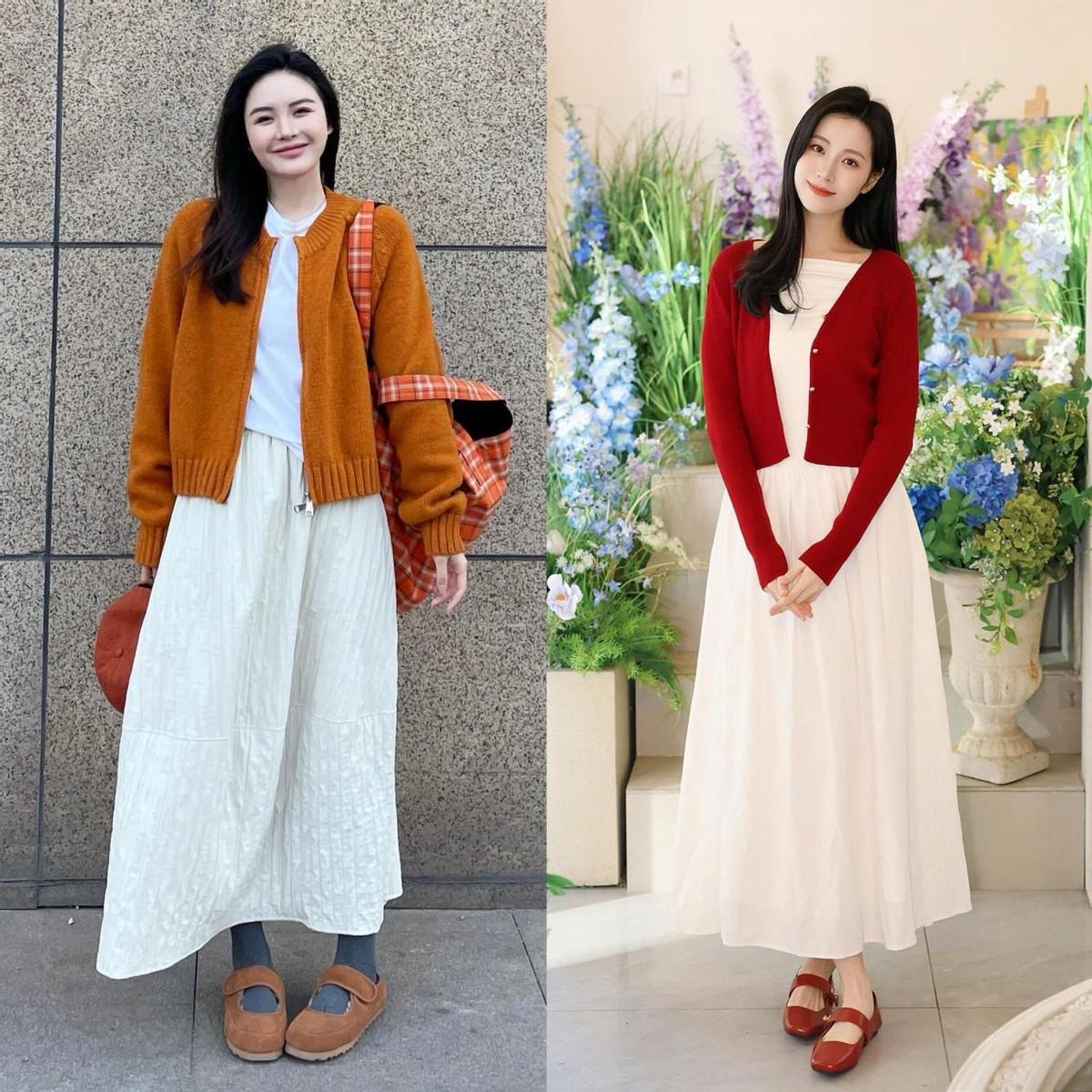 春天的裙子可以穿长一点，优雅高级，40+女生怎么穿都好看