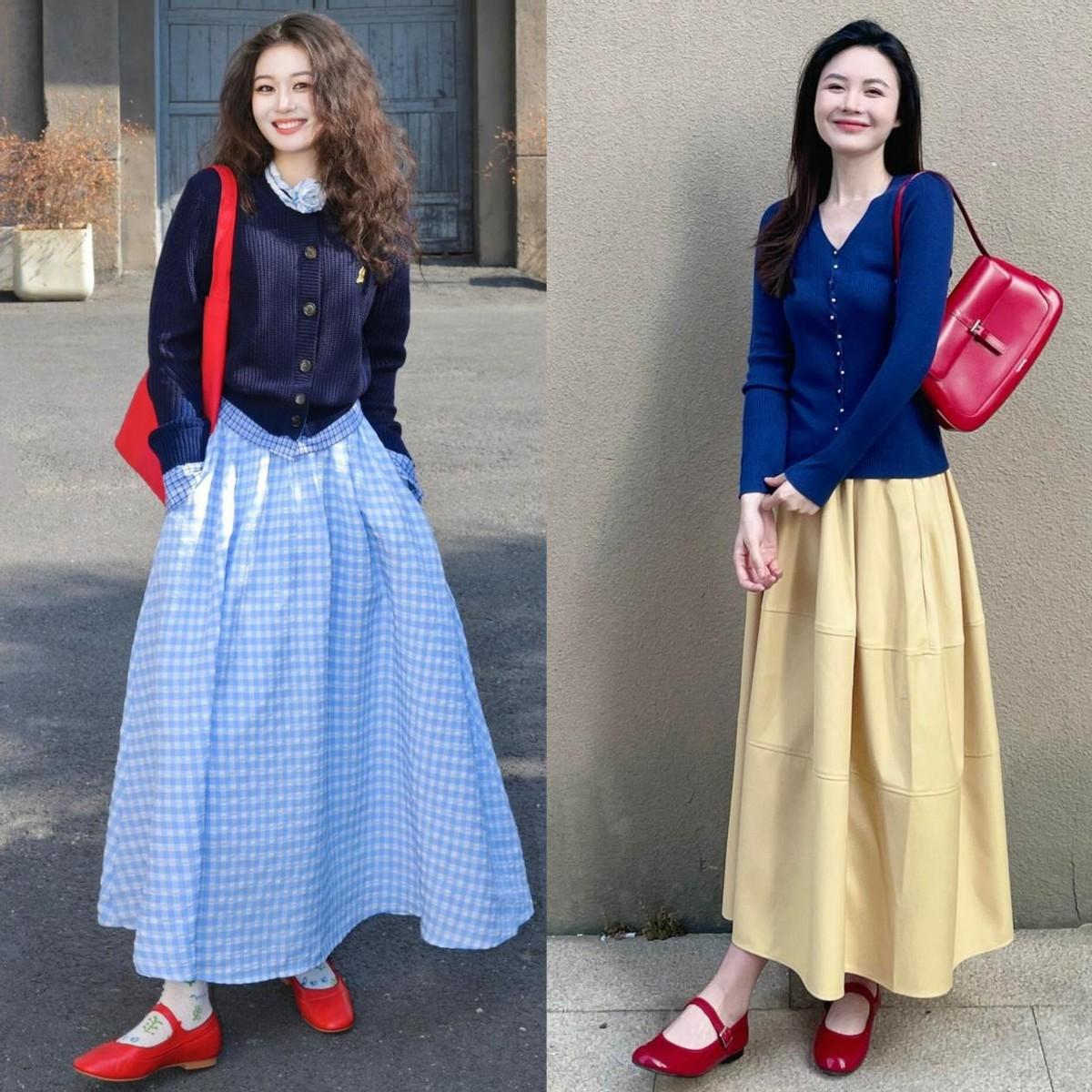 春天的裙子可以穿长一点，优雅高级，40+女生怎么穿都好看