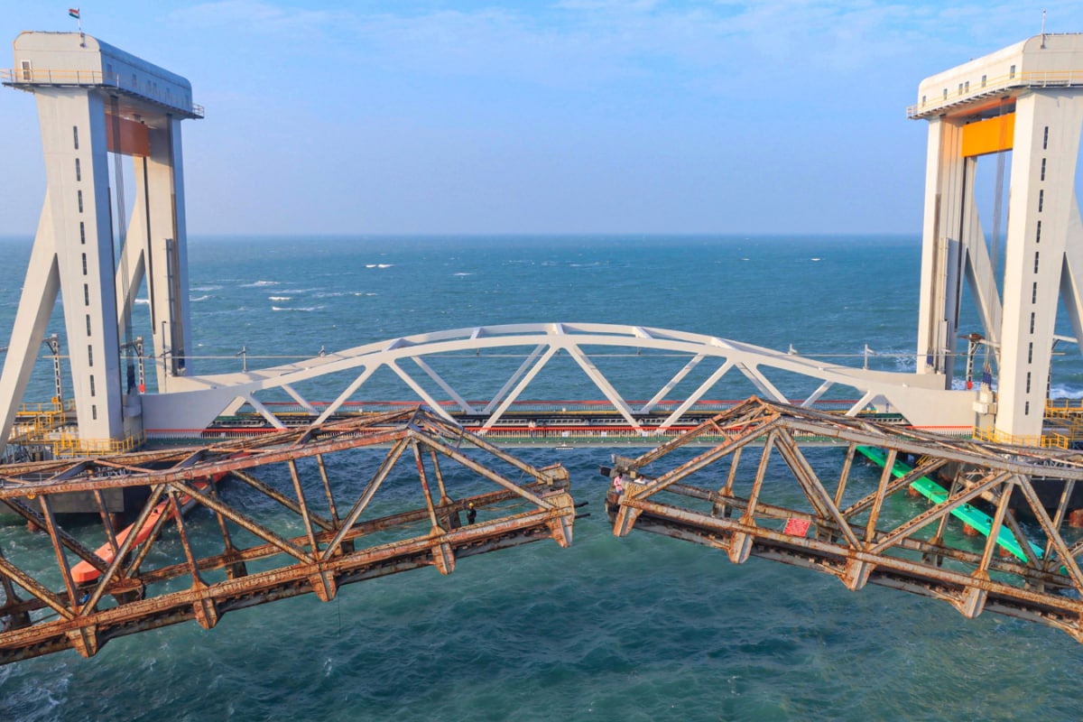 Until 1988, the old Pamban bridge was the sole road link to Rameshwaram, after which a separate road bridge was constructed. (PTI File)