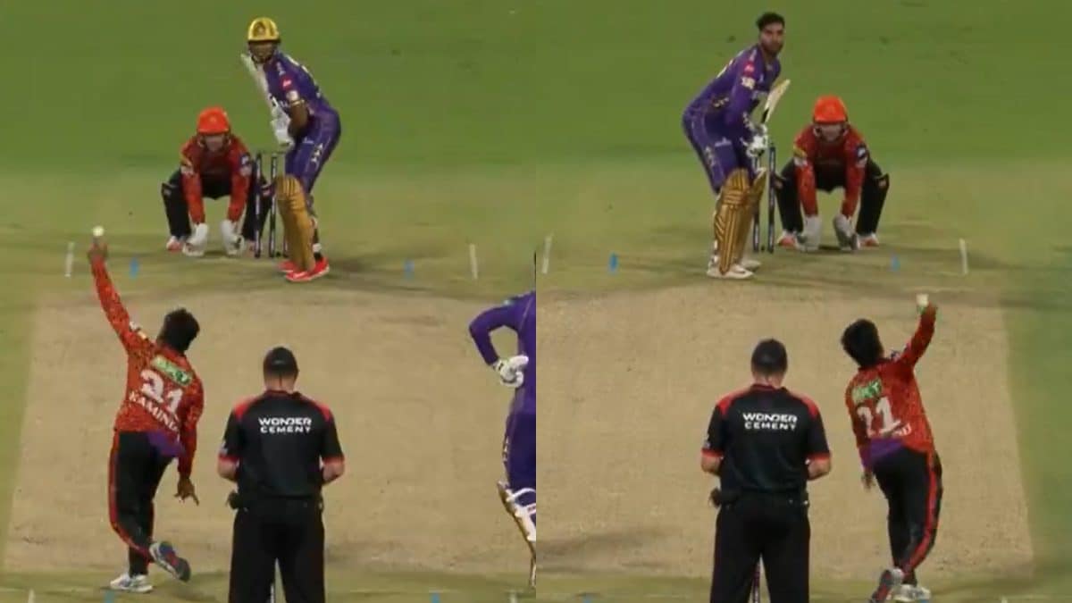 Kamindu Mendis is the first bowler in IPL history to bowl with both arms in an over. Images: BCCI