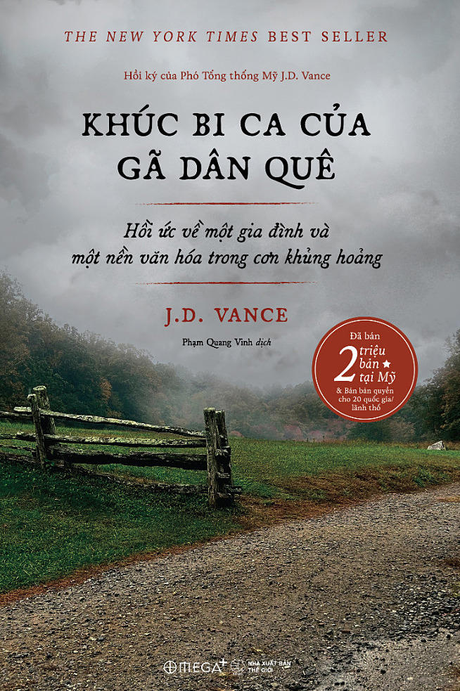 Bìa "Khúc bi ca của gã dân quê", sách 256 trang do Phạm Quang Vinh dịch, NXB Thế giới và Omega+ liên kết ấn hành. Ảnh: Omega+