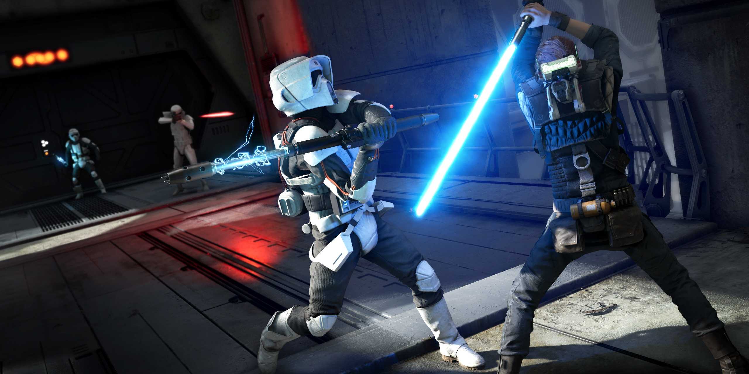 Fighting a Stormtrooper in Star Wars Jedi: Fallen Order