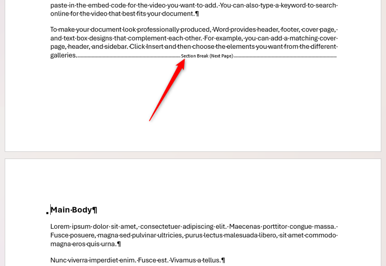 How to add different page numbers to different sections in microsoft word