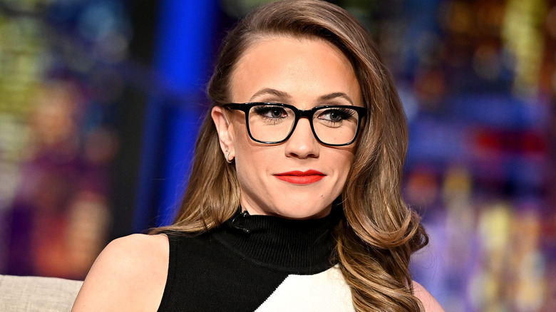 Kat Timpf on the set of "Gutfeld!"