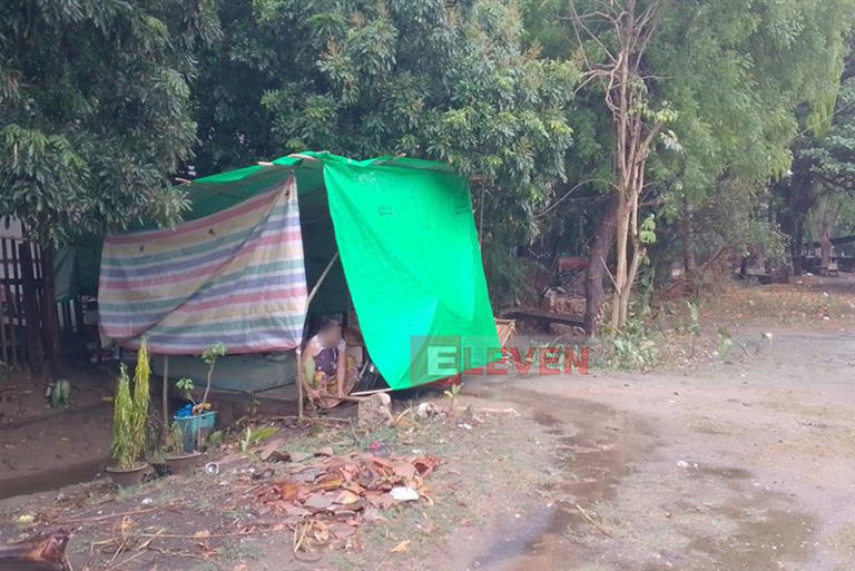 緬甸災區實皆省6日下大雨。（圖／翻攝自X平台 @ElevenMyanmar）