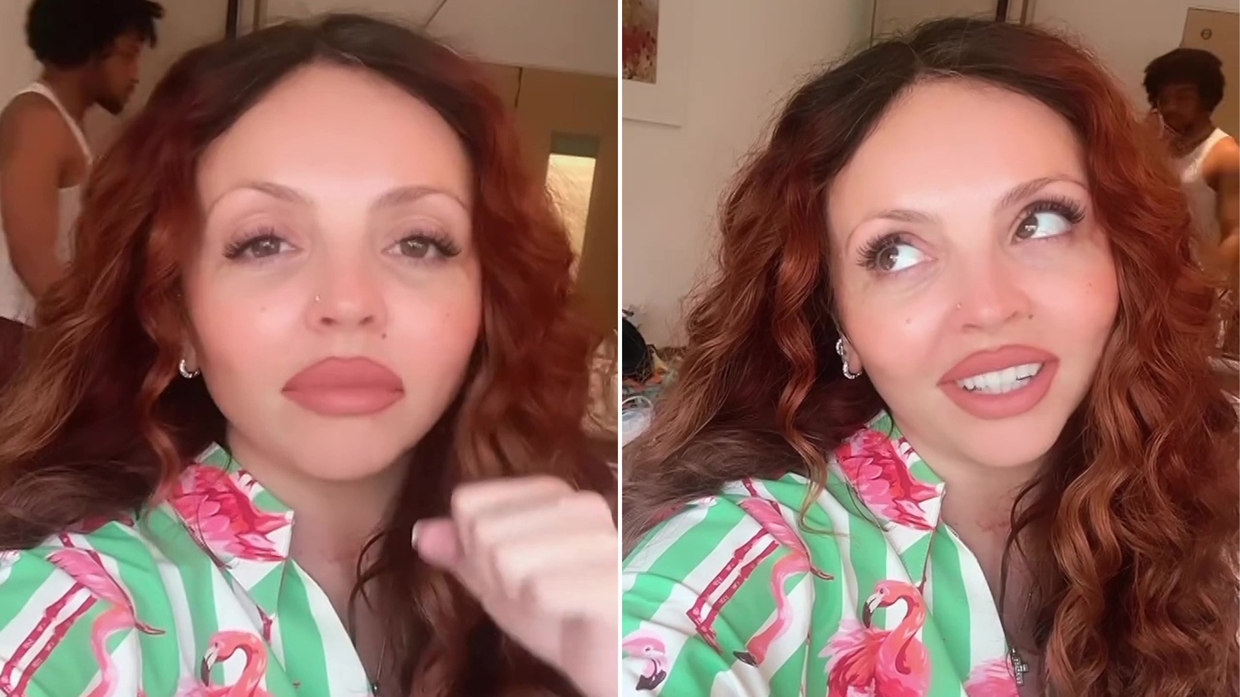 Pregnant Jesy Nelson shares health update from hospital bed after