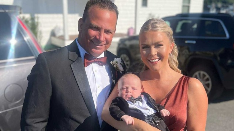 Karoline Leavitt and husband Nicholas Riccio with their son