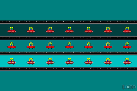 A screenshot showing the popular moving UFO test to check ghosting in monitors.