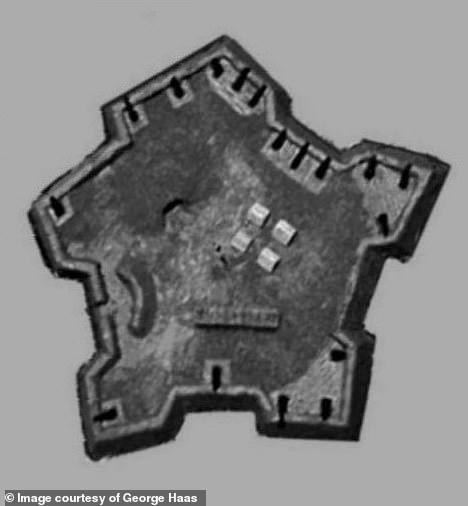 The starburst structure is roughly the same shape as Fort Henry in Tennessee (pictured)