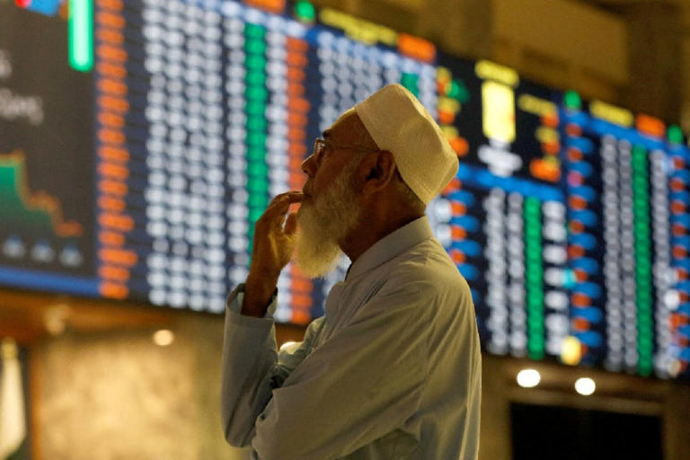 On April 30, Pakistan KSE-100 saw its sharpest recent decline, nosediving 3.09 per cent or 3,545 points to close at 111,326.57. (File Photo: Reuters)