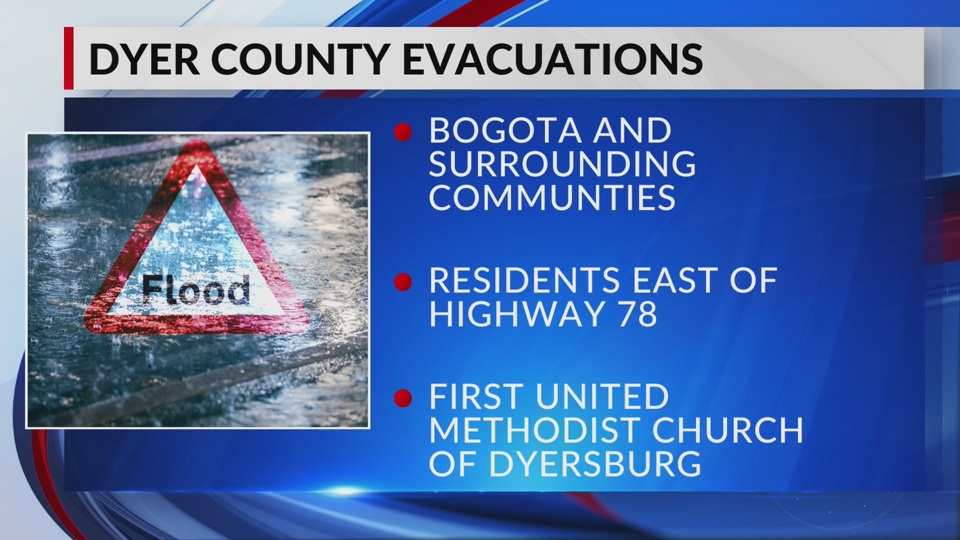 Mandatory evacuation order issued for parts of Dyer County
