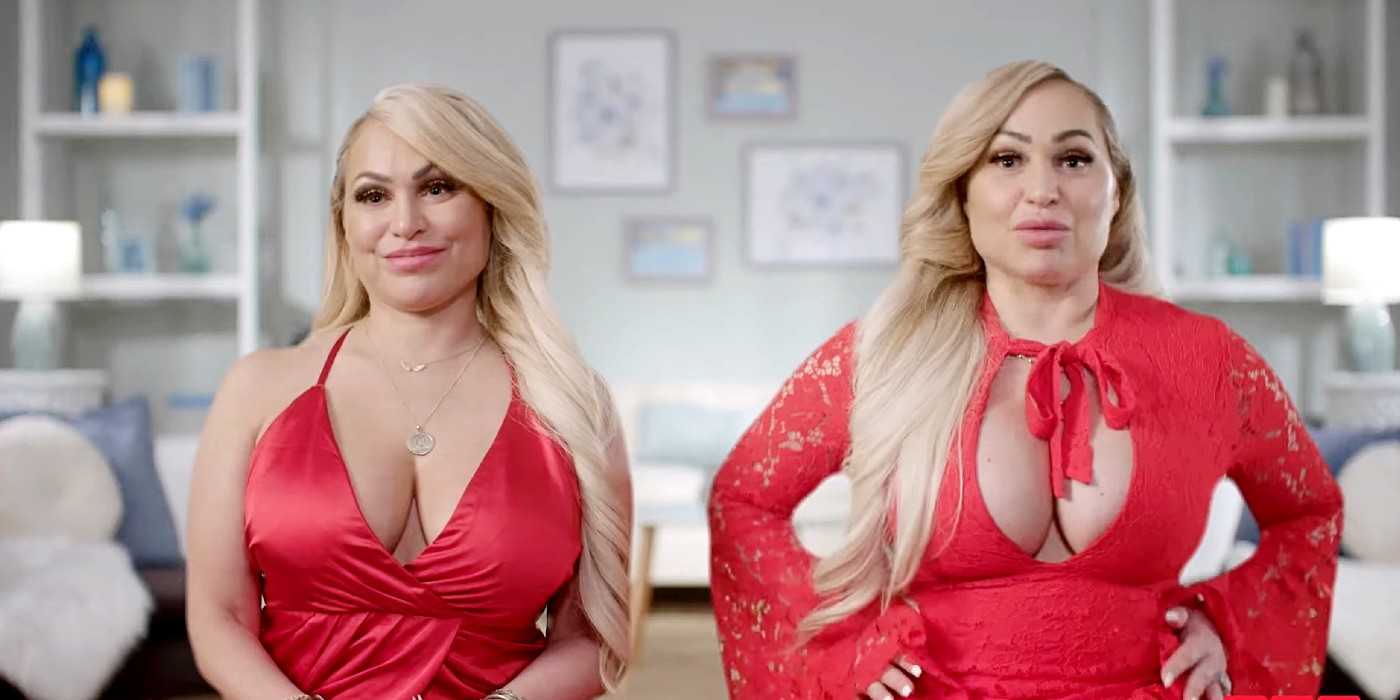 Darcey and Stacey Silva in red on Darcey & Stacey