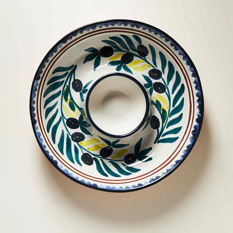 The Mediterranean Dish Glazed Terracotta Chip & Dip Serving Bowl