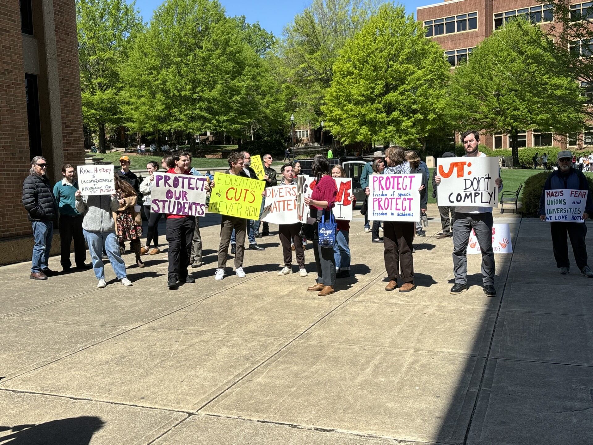 UT staff rally against federal cuts to research, education