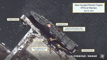 Satellite images reveal North Korean warship building activity