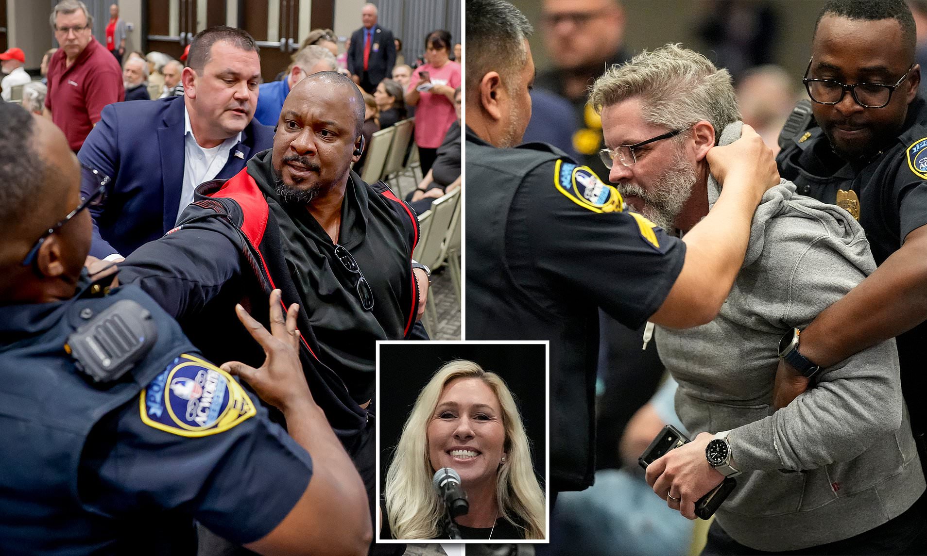 Protestors tasered during Marjorie Taylor Greene's chaotic town hall