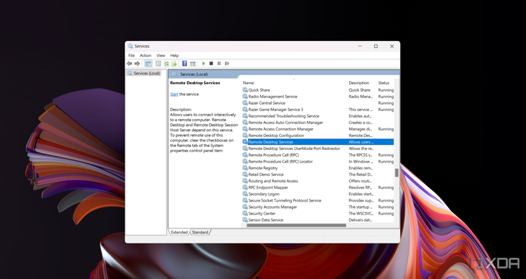 Locating the Remote Desktop Services service