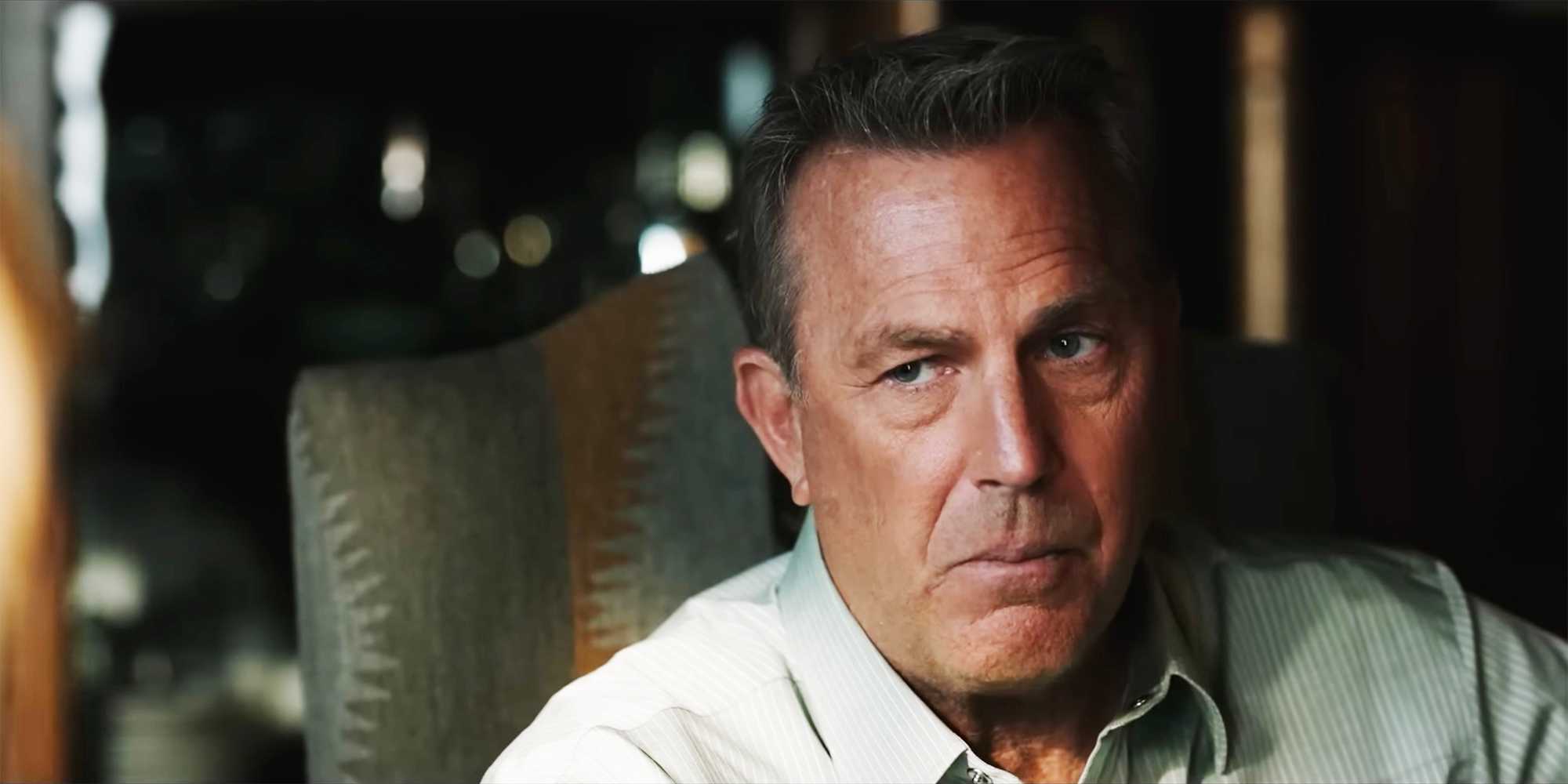 John Dutton looks frustrated at the table in Yellowstone