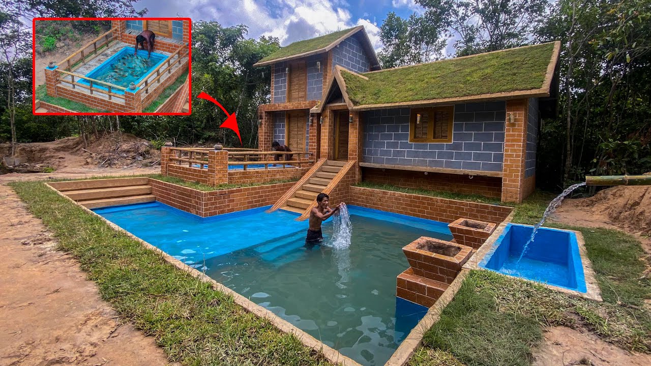 A luxury two-story mud house with private pool built in 149 days by ...