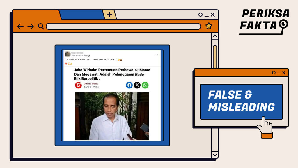 Klaim Jokowi Sebut Pertemuan Prabowo-Megawati Langgar Kode Etik