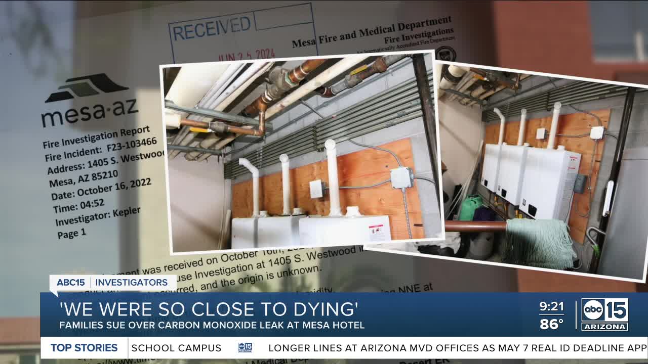 Families sue over carbon monoxide leak at Mesa hotel