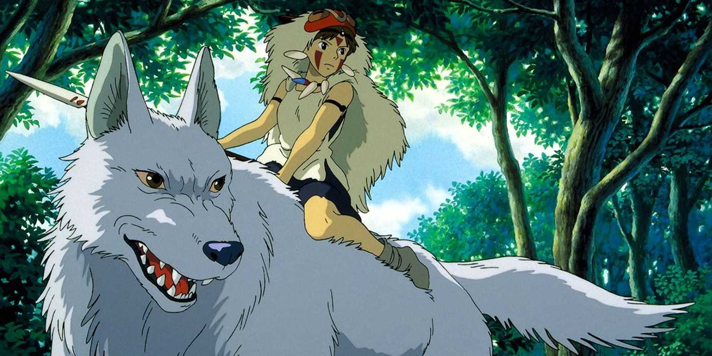 San and Moro in Studio Ghibli's Princess Mononoke anime movie