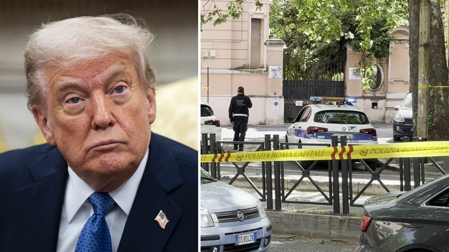 Major security operation underway around Rome villa 'where Donald Trump