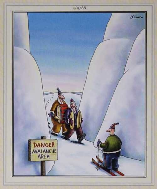 Musicians in an avalanche zone