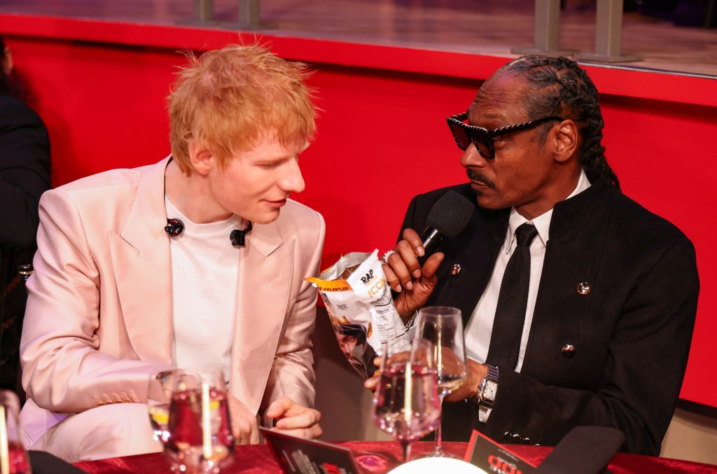 Ed Sheeran Calls Snoop Dogg His ‘Azizizzle' While Rapper Rolls a Blunt