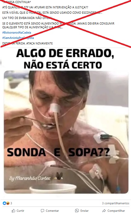 Captura de tela feita em 24 de abril de 2025 de uma publicação no Facebook