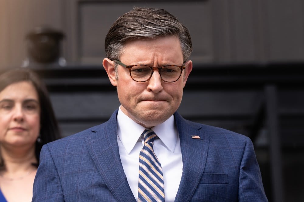 House Speaker Mike Johnson at Columbia University in New York City on April 24, 2024 (Lev Radin/Shutterstock.com)