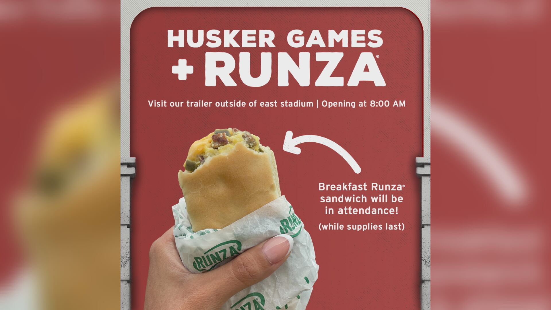 Breakfast Runzas available in Memorial Stadium for Husker Games