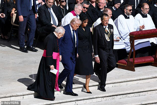 Donald Trump is accused of showing 'no respect' at Pope Francis' funeral