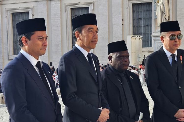 Momen Jokowi dan rombongan utusan Presiden Prabowo tiba di Vatikan melayat Paus Fransiskus, 25 April 2025. (Dok KBRI untuk Takhta Suci Vatikan)