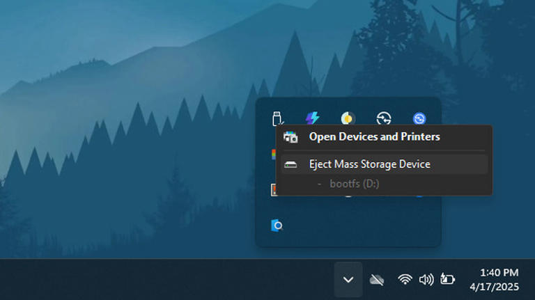 Ejecting USB drive from the Windows system tray