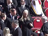 Mette-Marit of Norway looks dignified as she attends Pope's funeral