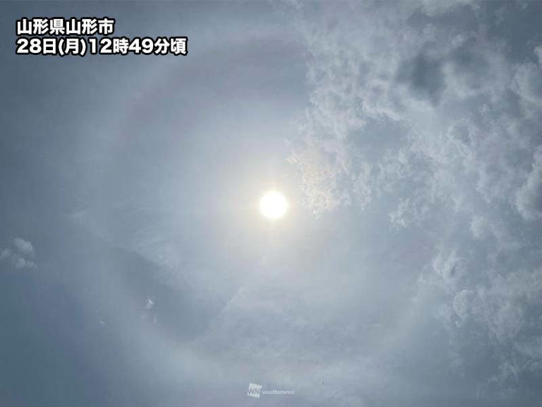 東北や北海道でハロが出現　天気の下り坂を示唆