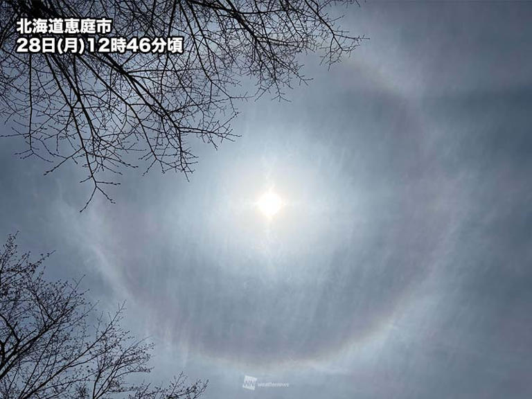 東北や北海道でハロが出現 天気の下り坂を示唆